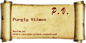 Purgly Vilmos névjegykártya